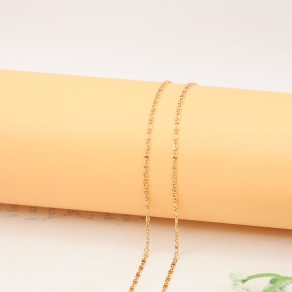 Elegant Rose Gold Plated Chain Necklace with Classic Pattern, XPNL0391 - Picture 8 of 11